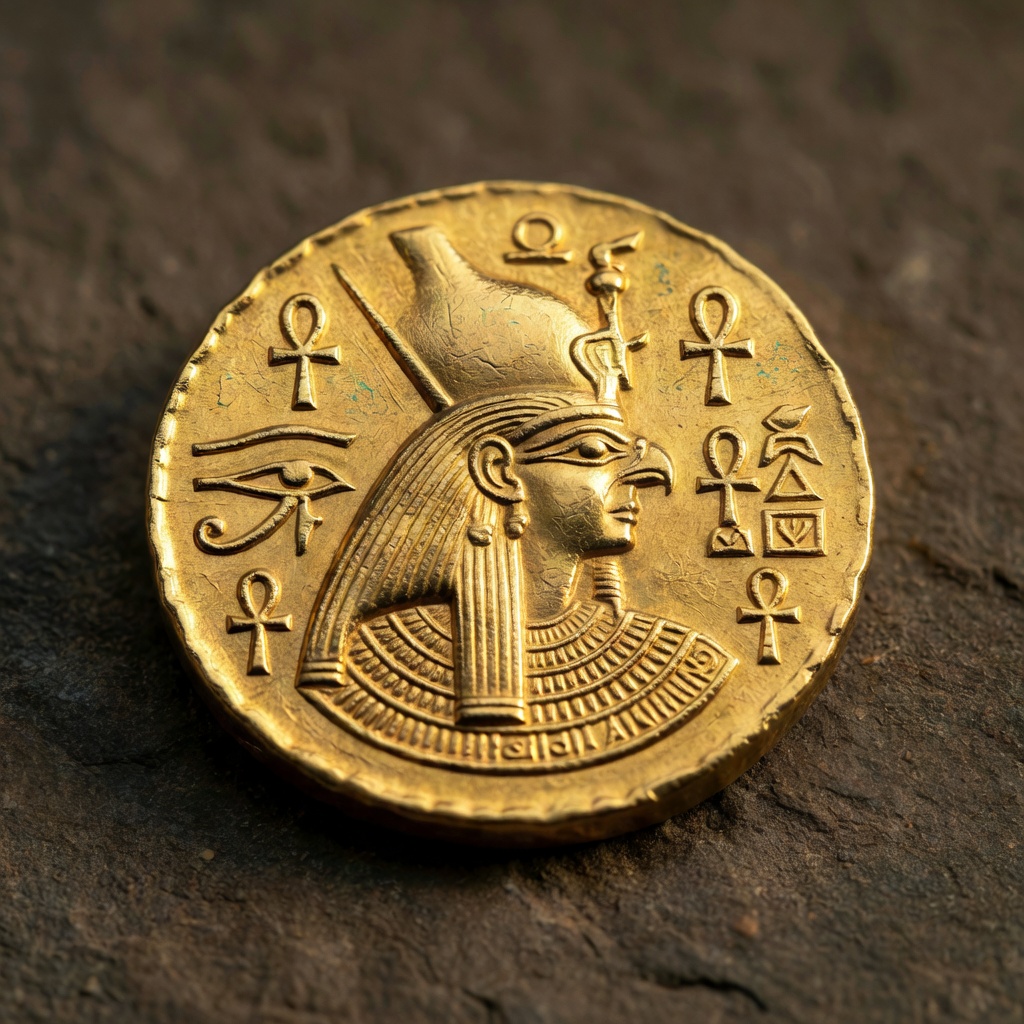 Ancient Egyptian Gold Coin Icon